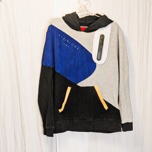 Vie Riche Paris Mens Color-Blocked Mixed Media Abstract Hoodie Unique Size XL